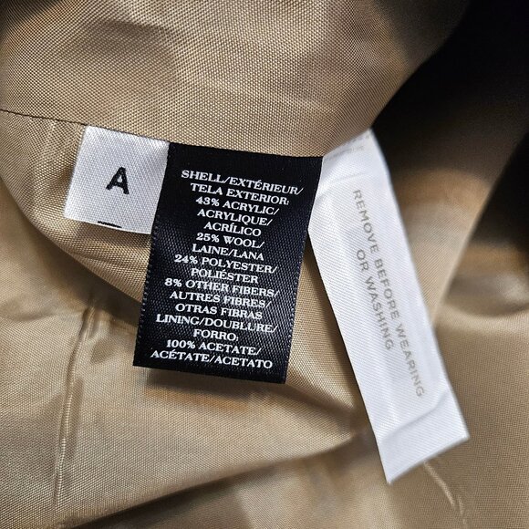 Ann Taylor-Loft Women's Tan Black Stripe Wool Blend Jacket - Picture 8 of 8